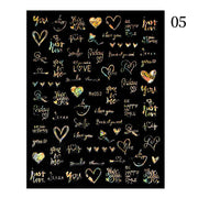 The New Heart Love Design Gold Sliver 3D Nail Art Sticker English Letter French Striping Lines Trasnfer Sliders Valentine Decor 0 DailyAlertDeals 5  