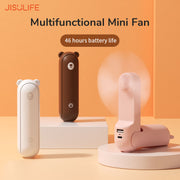 Portable Fan 3 IN 1 Mini Hand held Cooling Fan USB 4800mAh Recharge Small Pocket Fan with Power Bank Flashlight Feature fan portable Wireless Electric fan DailyAlertDeals   