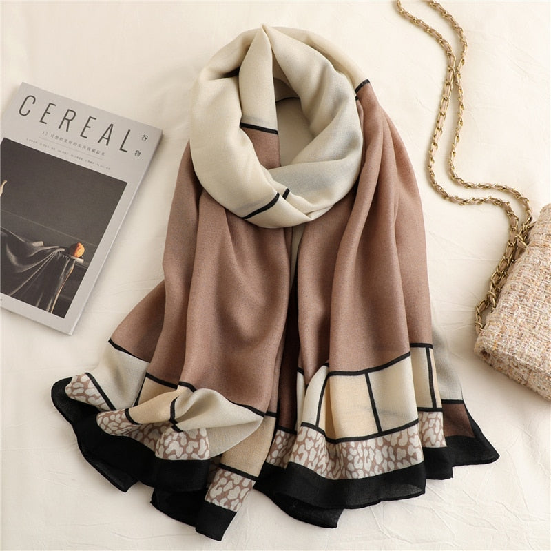 2022 New Design Brand Women Scarf Fashion Print Cotton Spring Winter Warm Scarves Hijabs Lady Pashmina Foulard Bandana Plaid 0 DailyAlertDeals YM201-4 180x90cm 