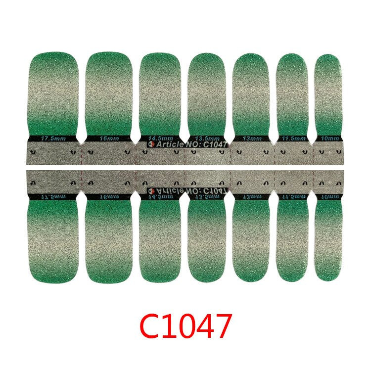 1sheet Korean Nail Polish Strips DIY Waterproof Nail Wraps Mixed Patterns Full Nail Patch Adhesive for Women Nail Art Stickers nail decal sticker DailyAlertDeals C1047  
