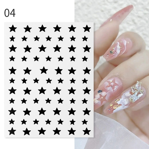 French 3D Nail Decals Stickers Stripe Line French Tips Transfer Nail Art Manicure Decoration Gold Reflective Glitter Stickers nail art DailyAlertDeals B04  
