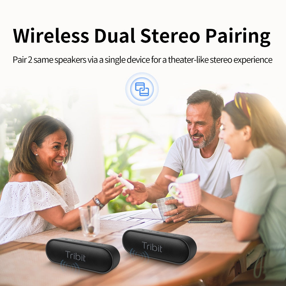 Tribit XSound Go Portable Bluetooth Speaker IPX7 Waterproof Better Bass 24-Hour Playtime For Party Camping Speakers Type-C AUX Bluetooth Portable Speaker DailyAlertDeals   
