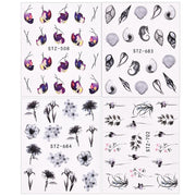 1/4 Pcs Simple Green Theme Nail Water Decal Stickers Summer DIY Slider For Manicuring Watercolor Flower Leaf Nail Art Watermark 0 DailyAlertDeals 4Pcs TA527-539  