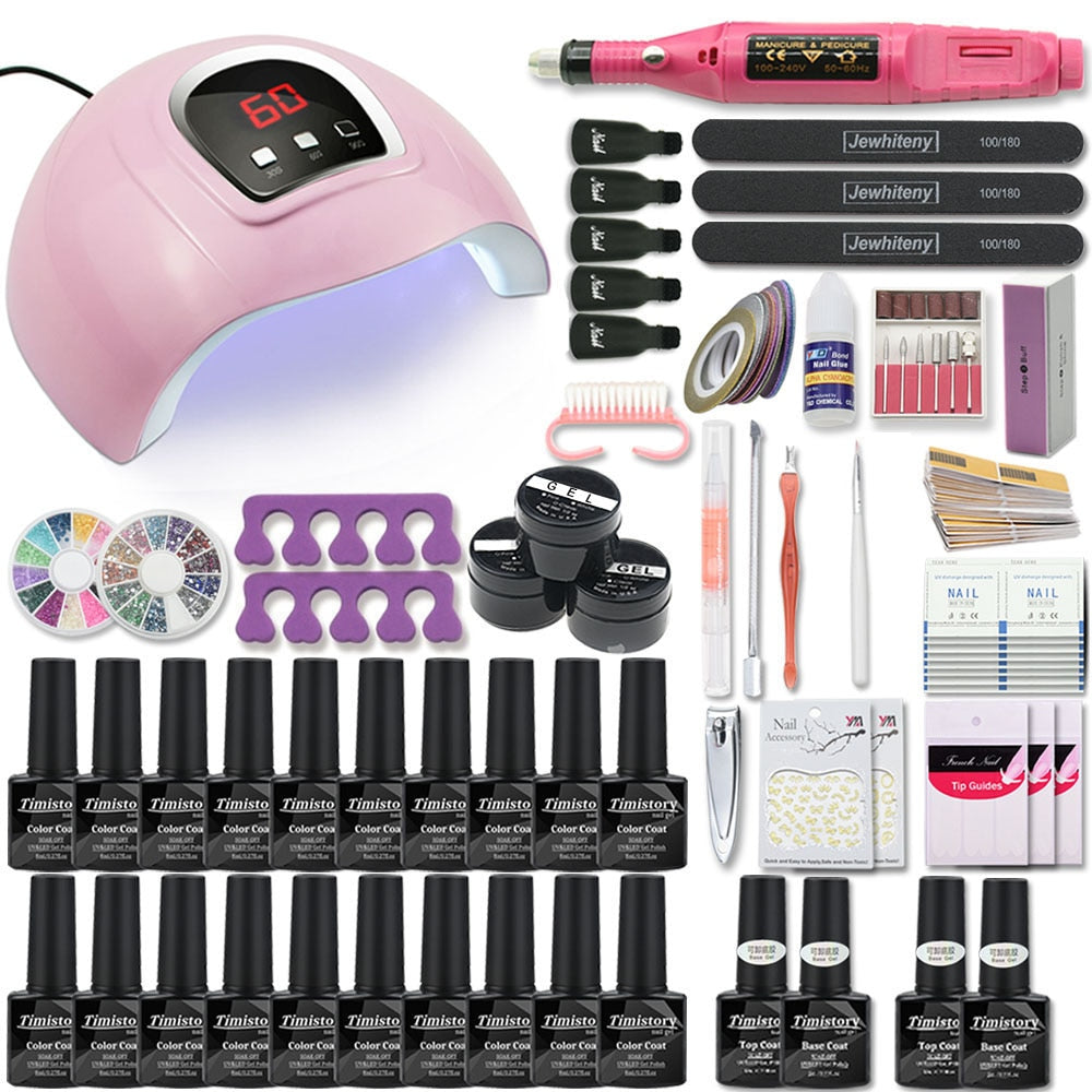 Super Manicure Set for Nail Kit with led Nail lamp 20000RPM Nail drill Machine Nail Polish Kit Acrylic Kit Nail Art Tools Set Manicure Care Tool DailyAlertDeals X4-20-MINI China 