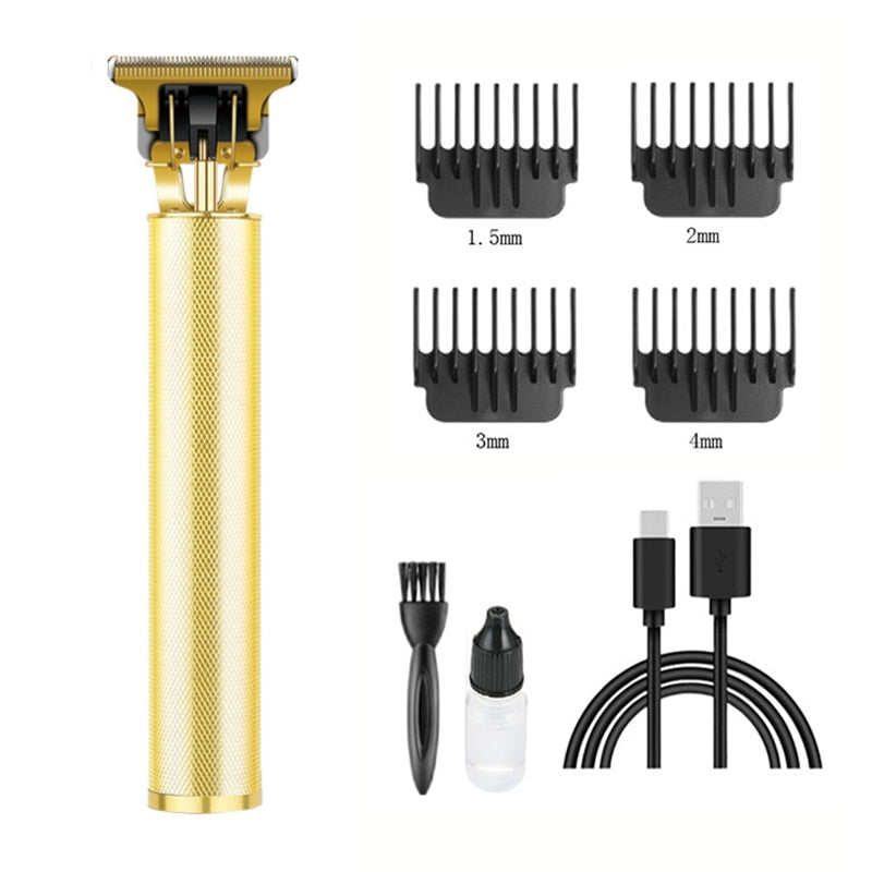 Hair Clipper Electric Clippers New Electric Men Retro T9 Style Buddha Head Carving Oil Head Scissors 18650 Battery Trimmer 0 DailyAlertDeals Metal2.0 gold  