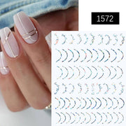 The New Heart Love Design Gold Sliver 3D Nail Art Sticker English Letter French Striping Lines Trasnfer Sliders Valentine Decor Nail Stickers DailyAlertDeals 1572-2  