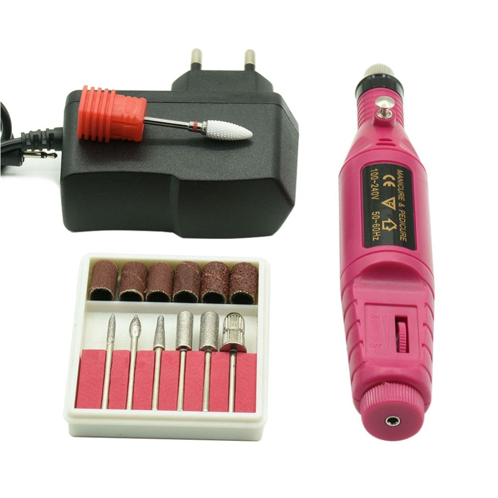 Professional Electric Manicure Manchine EU Plug Nail File Drill Machine for Manicure Pedicure Nail Art Nail Polishing Tool Kit Electric Manicure Drill & Accessory DailyAlertDeals   