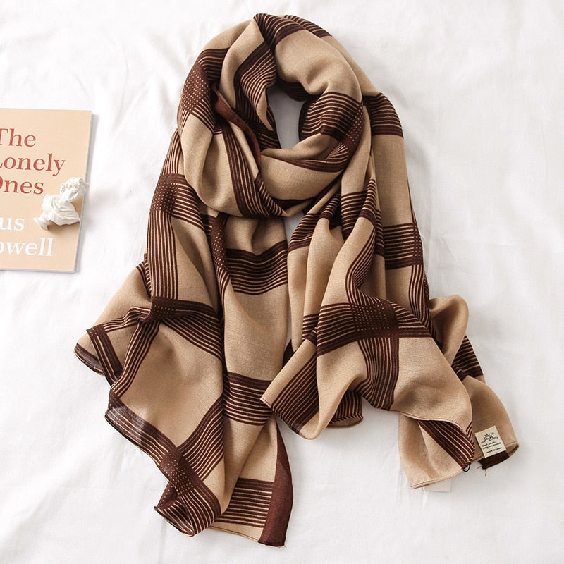 2022 New Design Brand Women Scarf Fashion Print Cotton Spring Winter Warm Scarves Hijabs Lady Pashmina Foulard Bandana Plaid 0 DailyAlertDeals M20-2 180x90cm 