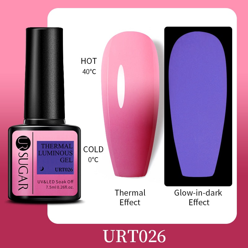UR SUGAR Fluorescent Gel Nail Polish Neon Yellow Green Blue Color Gel Soak Off UV Nail Gel Varnish For Nail Art Top Coat Neon Fluorescent Gel Nail Polish DailyAlertDeals Luminous URT026  