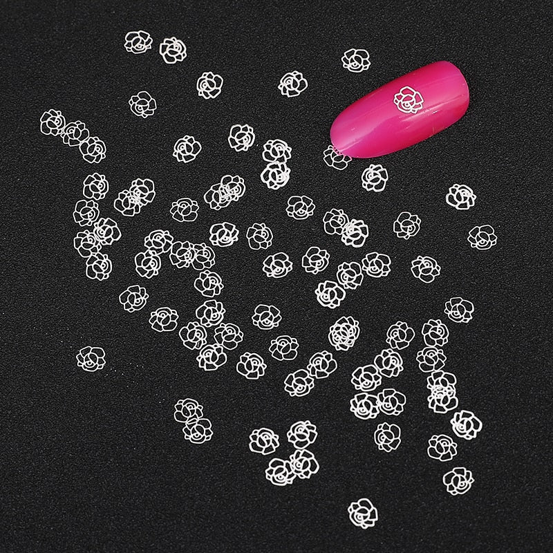 100Pcs/Lot Gold Metal Nail Decals Ultra-thin Flakes Nail Bling Rhinestone Cute 3D Nail Art Decorations Charm Nail Art Rivets 0 DailyAlertDeals DR319  