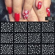 12 Designs Nail Stickers Set Mixed Floral Geometric Nail Art Water Transfer Decals Sliders Flower Leaves Manicures Decoration 0 DailyAlertDeals 3D-03  