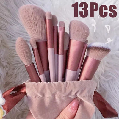 13pcs Soft Makeup Brushes Set Eyeliner Eye Shadow Brush Cosmetic Foundation Blush Powder Blending Beauty Makeup Tool Maquiagem 13 PCS Makeup Brushes Set in bag DailyAlertDeals   