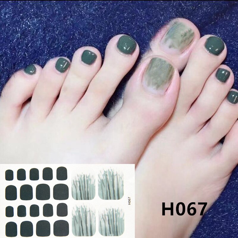 22tips Korea Toe Nail Sticker Wraps Adhesive Decals Toenail Polish Strips DIY Pedicure Foot Decals Manicure Women nail art DailyAlertDeals H067  