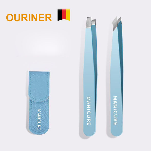 Eyebrow Tweezer Colorful Hair Beauty Fine Hairs Puller Stainless Steel Slanted Eye Brow Clips Removal Makeup Tools tweezers for eyelashes DailyAlertDeals   