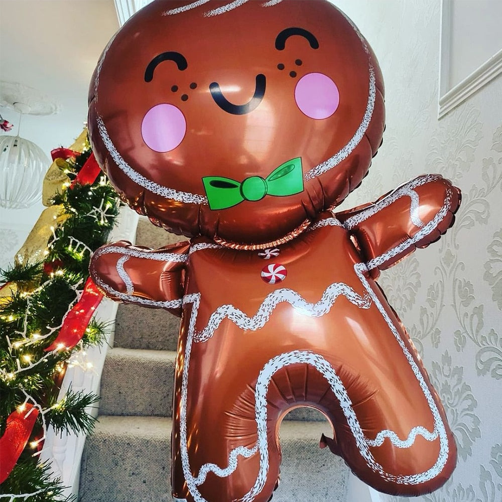 1pc Jumbo Gingerbread Man Foil Balloons Christmas Balloon Xmas Helium Foil Balloon Christmas Party Supplies New Year Decoration 0 DailyAlertDeals   