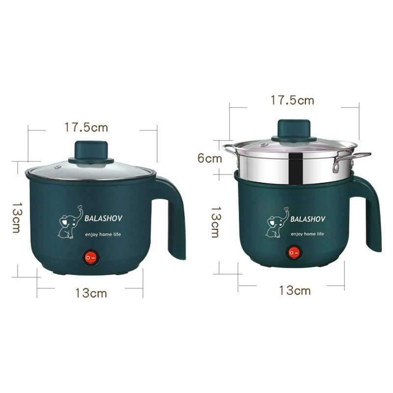 Electric Cooker Pot Mini Non-stick Cooking Machine Single/Double Layer Hot Pot Multifunction Electric Heater Pot for Home Mini Non-stick Cooking Machine DailyAlertDeals   