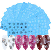 18-50Pcs/Set Mixed Design New Nail Art Sticker Set Black Lace Gold Silver Glitter Flower Water Decal Slider Wraps Decor Manicure Nail Sticker DailyAlertDeals STZ1098-1113(16pcs)  