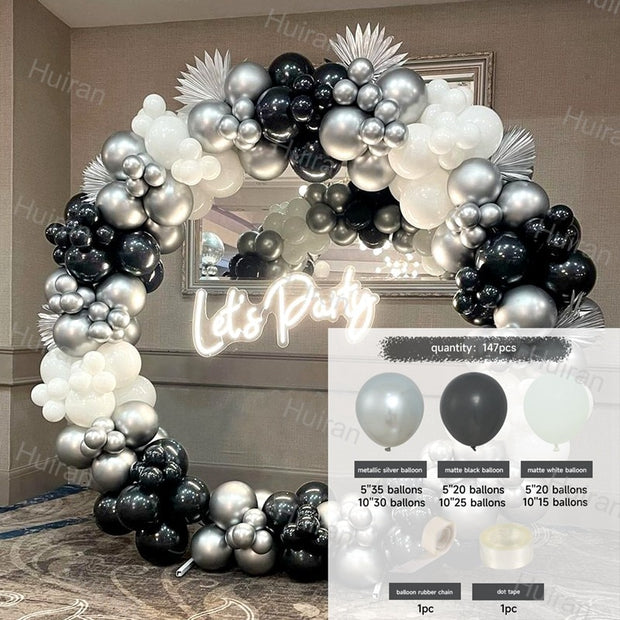 Black Gold Balloon Garland Arch Kit Confetti Latex Baloon Graduation Happy 30th 40th Birthday Balloons Decor Baby Shower Favor 0 DailyAlertDeals 48 Balloon Set 