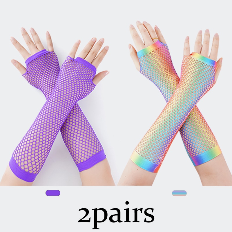 Stylish Long Black Fishnet Gloves Womens Fingerless Gloves Girls Dance Gothic Punk Rock Costume Fancy Gloves Fingerless Gloves DailyAlertDeals 2 pairs 4 One Size 