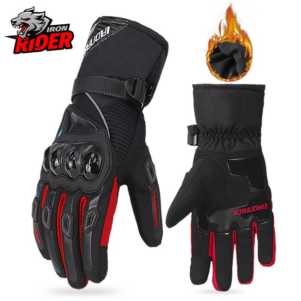 Motorcycle Gloves Windproof Waterproof Guantes Moto Men Motorbike Riding Gloves Touch Screen Moto Motocross Gloves Winter Motorbike Riding Gloves DailyAlertDeals WN-01 Red Gloves M China