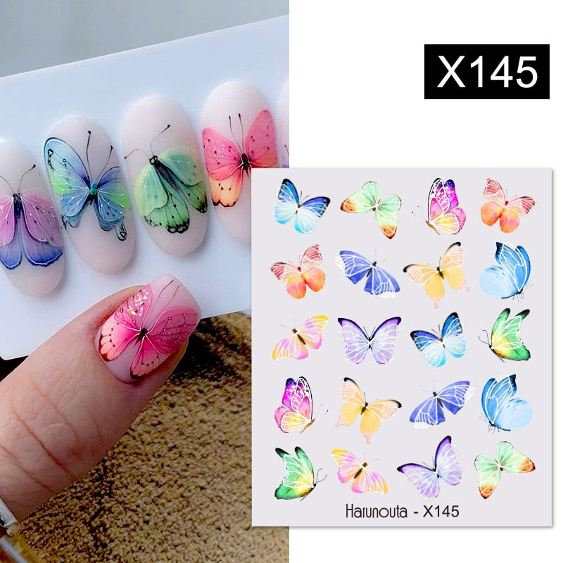 Harunouta Spring Simple Green Theme Water Decal Sticker Flower Leaf Tree Summer DIY Slider For Manicuring Nail Art Watermarks 0 DailyAlertDeals X145  