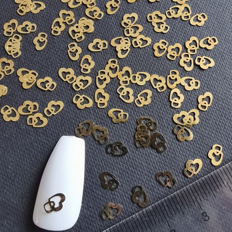 100Pcs/Lot Gold Metal Nail Decals Ultra-thin Flakes Nail Bling Rhinestone Cute 3D Nail Art Decorations Charm Nail Art Rivets 0 DailyAlertDeals 618  