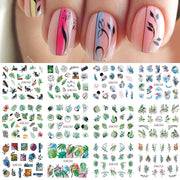 12 Designs Nail Stickers Set Mixed Floral Geometric Nail Art Water Transfer Decals Sliders Flower Leaves Manicures Decoration 0 DailyAlertDeals 06  