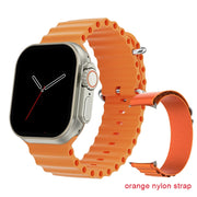 2023 New Smart Watch Body Temperature Ultra Series 8 NFC Smartwatch Wireless Charging Bluetooth Call Men Women Watch for Apple Smart watch DailyAlertDeals orange nylon  