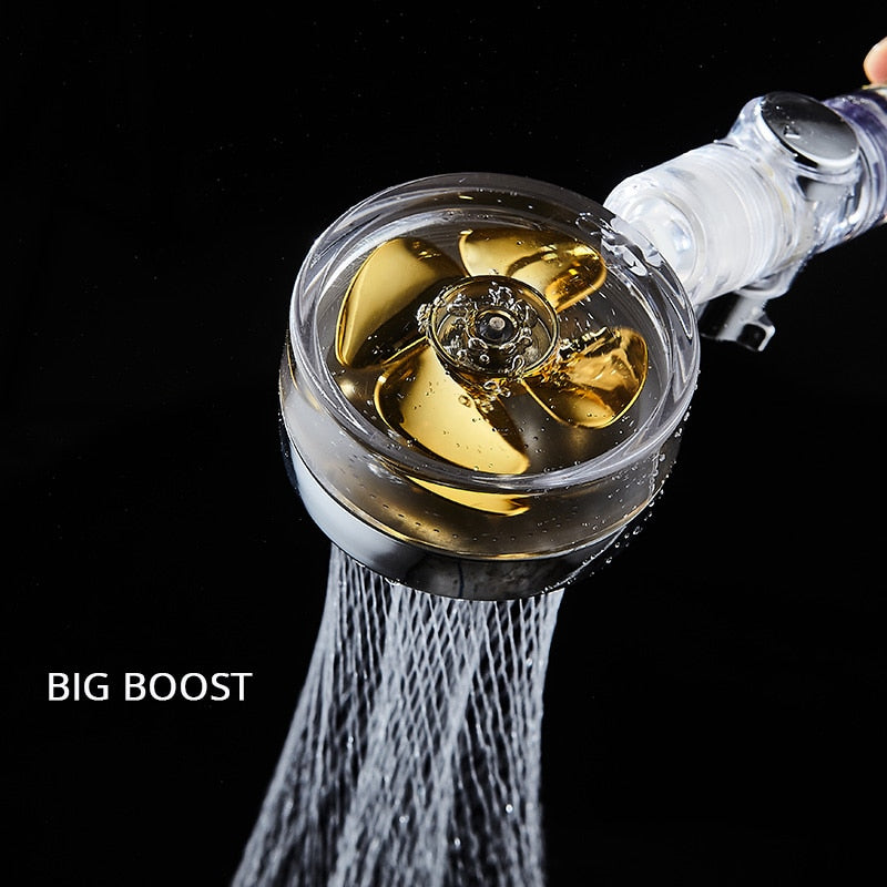 Strong Pressurization Spray Nozzle Water Saving  Rainfall 360 Degrees Rotating With Small Fan Washable Hand-held Shower Head Hand Shower DailyAlertDeals   