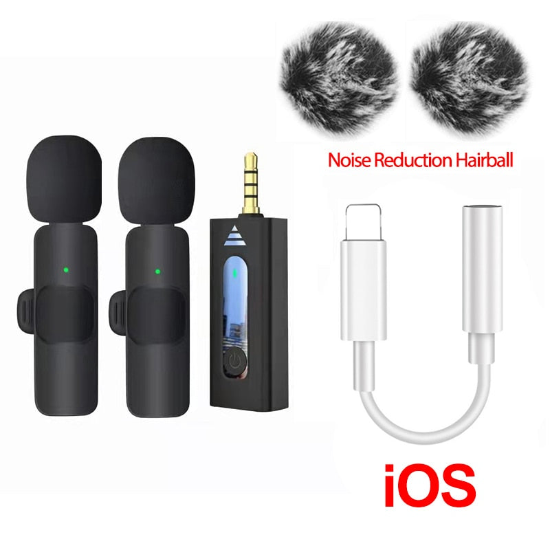 Wireless 3.5mm Lavalier Lapel Microphone Omnidirectional Condenser Mic for Camera Speaker Smartphone,Recording Mic for Youtube Microphones DailyAlertDeals K35 iOS 2Hairball  