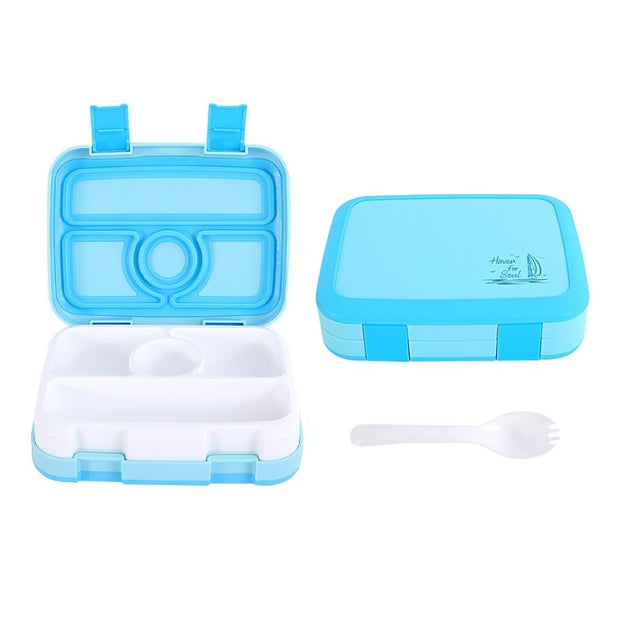 Portable Lunch Box Microwave LunchBox Sealed Salad Box Outdoor Camping Bento Box Tableware Picnic Food Storage Container For Kid Lunch box for kids DailyAlertDeals 1Pcs-4grids-Blue USA 800ml