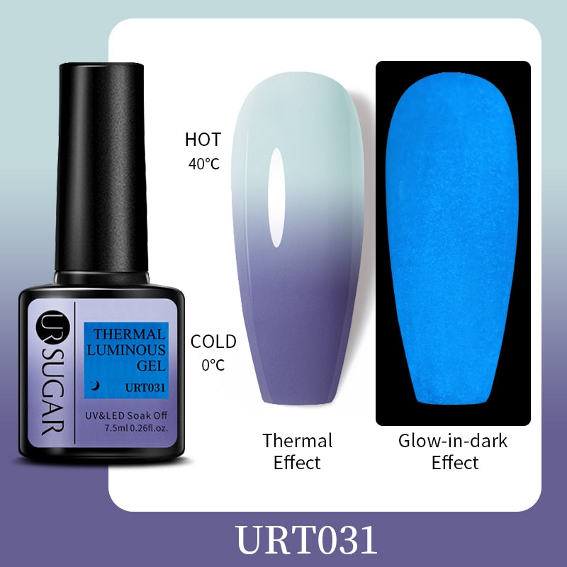 UR SUGAR Fluorescent Gel Nail Polish Neon Yellow Green Blue Color Gel Soak Off UV Nail Gel Varnish For Nail Art Top Coat Neon Fluorescent Gel Nail Polish DailyAlertDeals Luminous URT031  