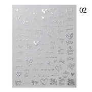 The New Heart Love Design Gold Sliver 3D Nail Art Sticker English Letter French Striping Lines Trasnfer Sliders Valentine Decor 0 DailyAlertDeals 2  