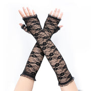 Stylish Long Black Fishnet Gloves Womens Fingerless Gloves Girls Dance Gothic Punk Rock Costume Fancy Gloves Fingerless Gloves DailyAlertDeals style 4 1 One Size 