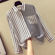 Office Lady Turn-down Collar Pocket Asymmetrical Hot Selling Long Sleeve Blouses Spring Autumn Straight Shirt Women Clothes 2022 0 DailyAlertDeals zangqing S 