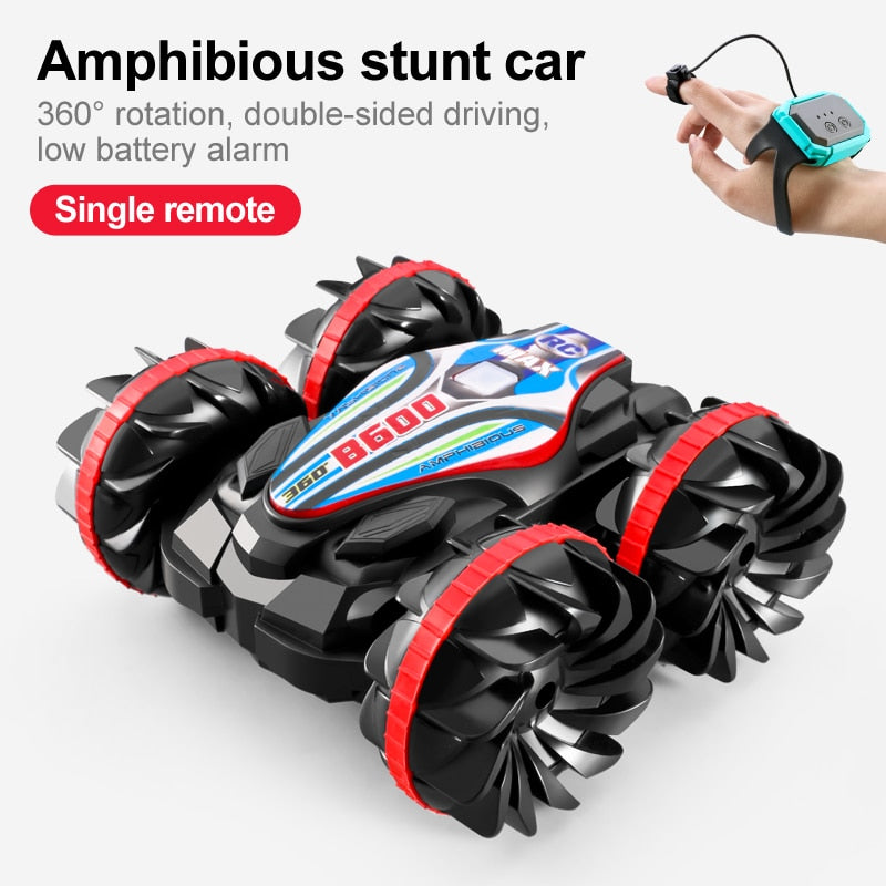Newest High-tech Remote Control Car 2.4G Amphibious Stunt RC Car Double-sided Tumbling Driving Children Electric Toys for Boy Stunt RC Car Double-sided Tumbling Driving Children Electric Toys for Boy DailyAlertDeals B600 Watch Red USA 