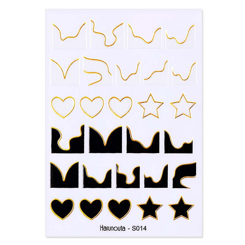 Harunouta Marble Blooming 3D Nail Sticker Decals Flower Leaves Transfer Water Sliders Abstract Geometric Lines Nail Watermark Nail Stickers DailyAlertDeals S014  