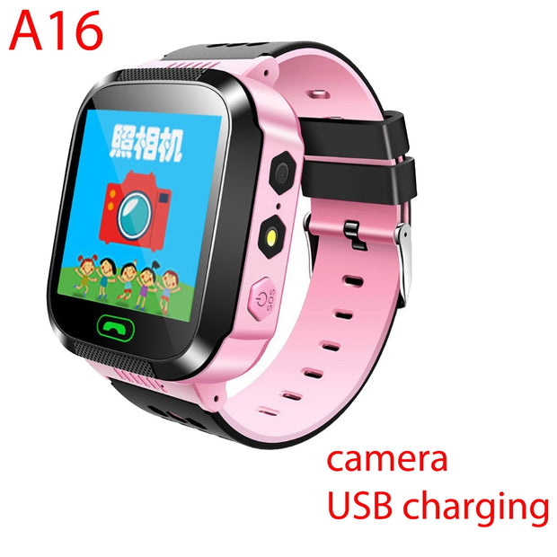 Q12 Children Smart Watch SOS Phone Watch Smartwatch Kids With Sim Card Photo Waterproof IP67 A28 Q19 Gift For IOS Android Z5S W5 0 DailyAlertDeals A16 Pink silica English version 