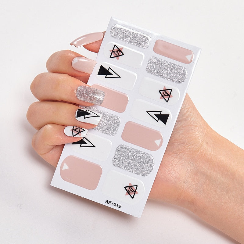 Patterned Nail Stickers Wholesale Supplise Nail Strips for Women Girls Full Beauty High Quality Stickers for Nails Decal stickers for nails DailyAlertDeals AF-12  