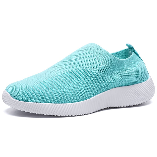 Rimocy Plus Size 46 Breathable Mesh Platform Sneakers Women Slip on Soft Ladies Casual Running Shoes Woman Knit Sock Shoes Flats  DailyAlertDeals 826blue 35 