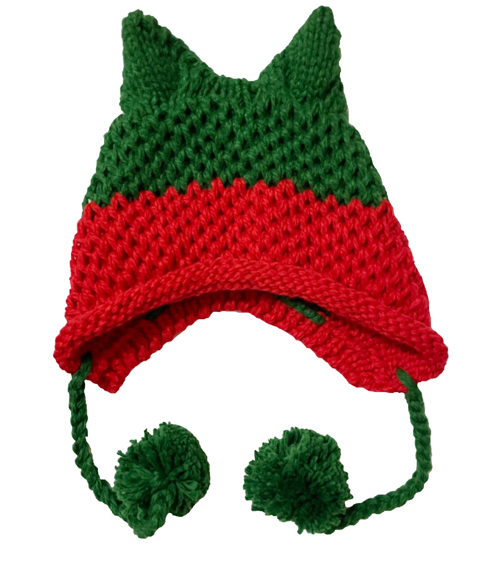 BomHCS Cute Fox Ears Beanie Winter Warm 100% Handmade Knit Hat 0 DailyAlertDeals Green Red  