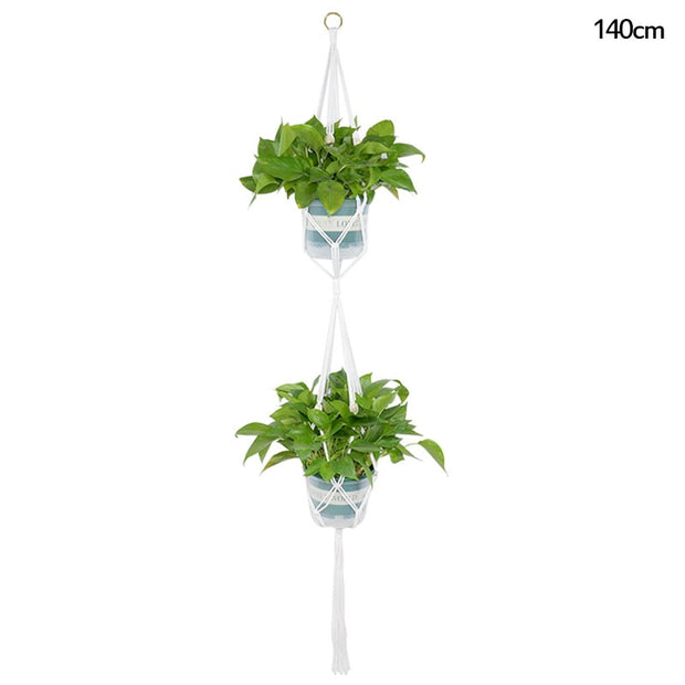 Macrame Handmade Plant Hanger Baskets Flower Pots Holder Balcony Hanging Decoration Knotted Lifting Rope Home Garden Supplies 0 DailyAlertDeals G  