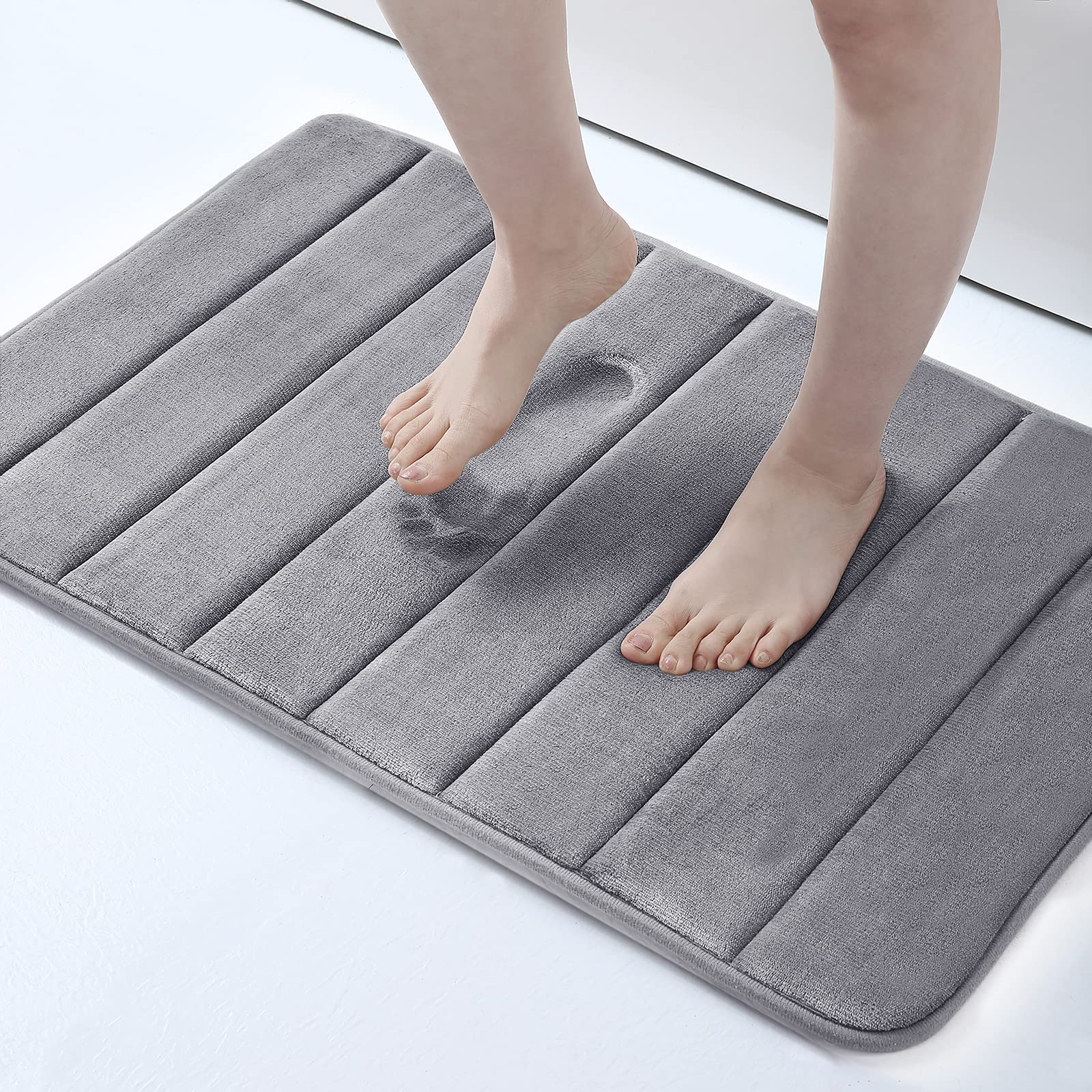 Memory Foam Bath Mat Anti-Slip Shower Carpet Soft Foot Pad Decoration Floor Protector Absorbent Quick Dry Bathroom Rug Mats & Rugs DailyAlertDeals