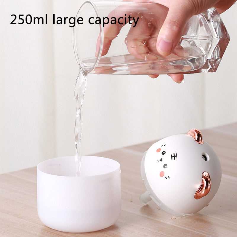 New Desktop Humidifier With Colorful Atmosphere Light 250ml Capacity Cold Mist Aroma Diffuser Home Bedroom Humidifier Purifies 0 DailyAlertDeals   