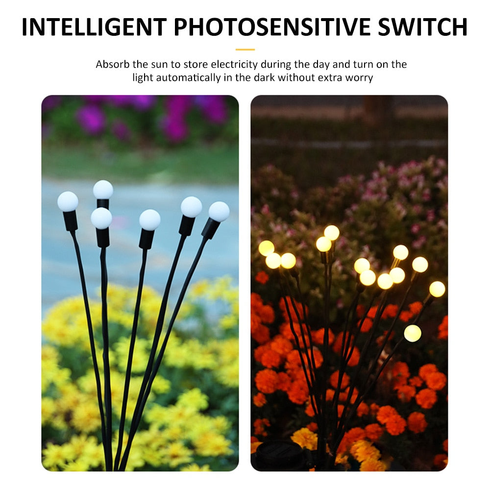 Solar LED Light Outdoor Waterproof Garden Sunlight Powered Landscape Lights Firefly Garden Lights Lawn Garden Decor Solar Light Home & Garden DailyAlertDeals   