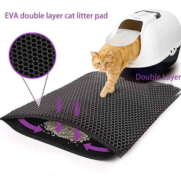 Waterproof Pet Cat Litter Mat Double Layer Pet Litter Box Mat Non-slip Sand Cat Pad Washable Bed Mat Clean Pad Products 0 DailyAlertDeals   