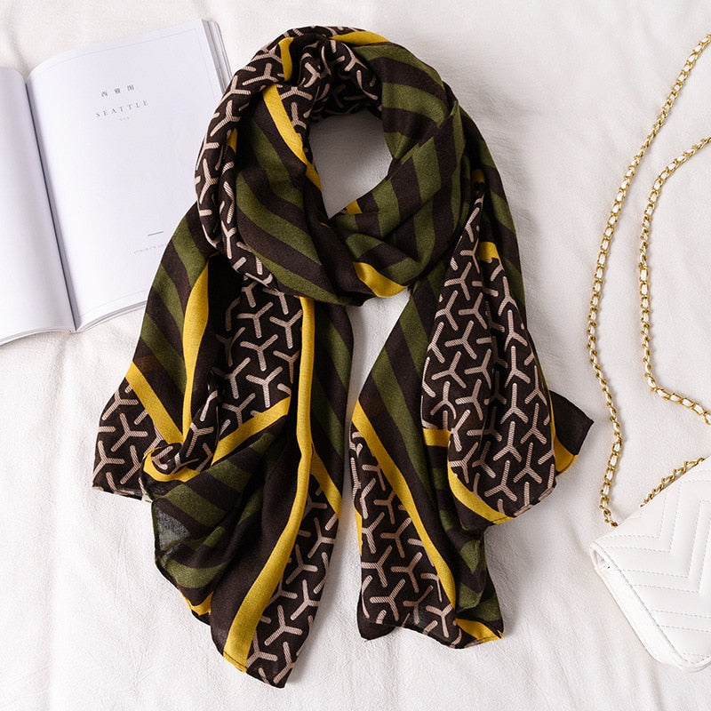 2022 New Design Brand Women Scarf Fashion Print Cotton Spring Winter Warm Scarves Hijabs Lady Pashmina Foulard Bandana Plaid 0 DailyAlertDeals
