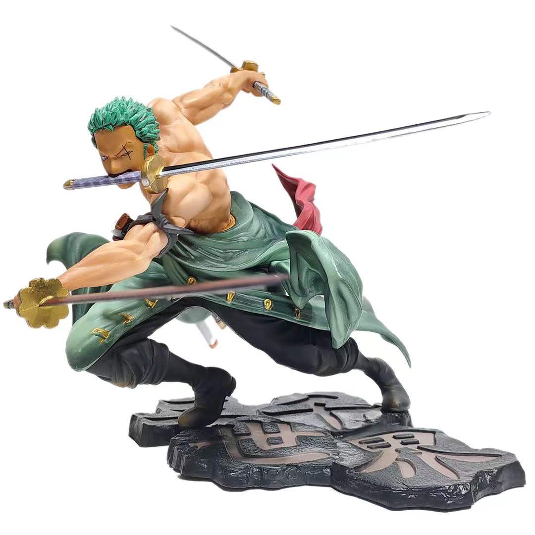 Hot One Piece 10cm Anime Figure GK Roronoa Zoro Three-blade Sa-maximum Manga Anime Statue Action Figure Collection Model Kid Toy Action & Toy Figures DailyAlertDeals   