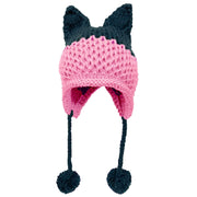 BomHCS Cute Fox Ears Beanie Winter Warm 100% Handmade Knit Hat 0 DailyAlertDeals Navy Pink  