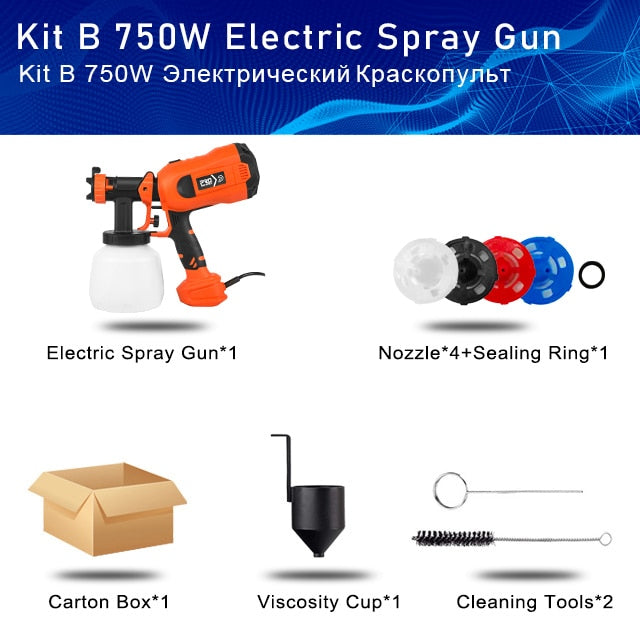 PROSTORMER 600W Electric Spray Gun,1000ml Paint Sprayer Easy Spraying 0 DailyAlertDeals 750W Spray Gun China US plug